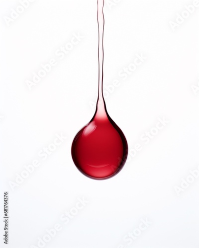 red wine drop isolated on white.