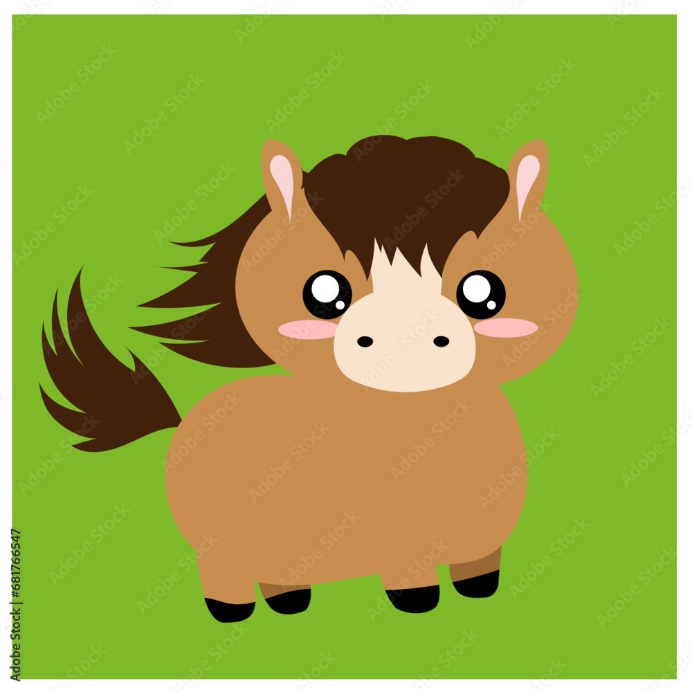 ilustracion de lindo caballo tierno