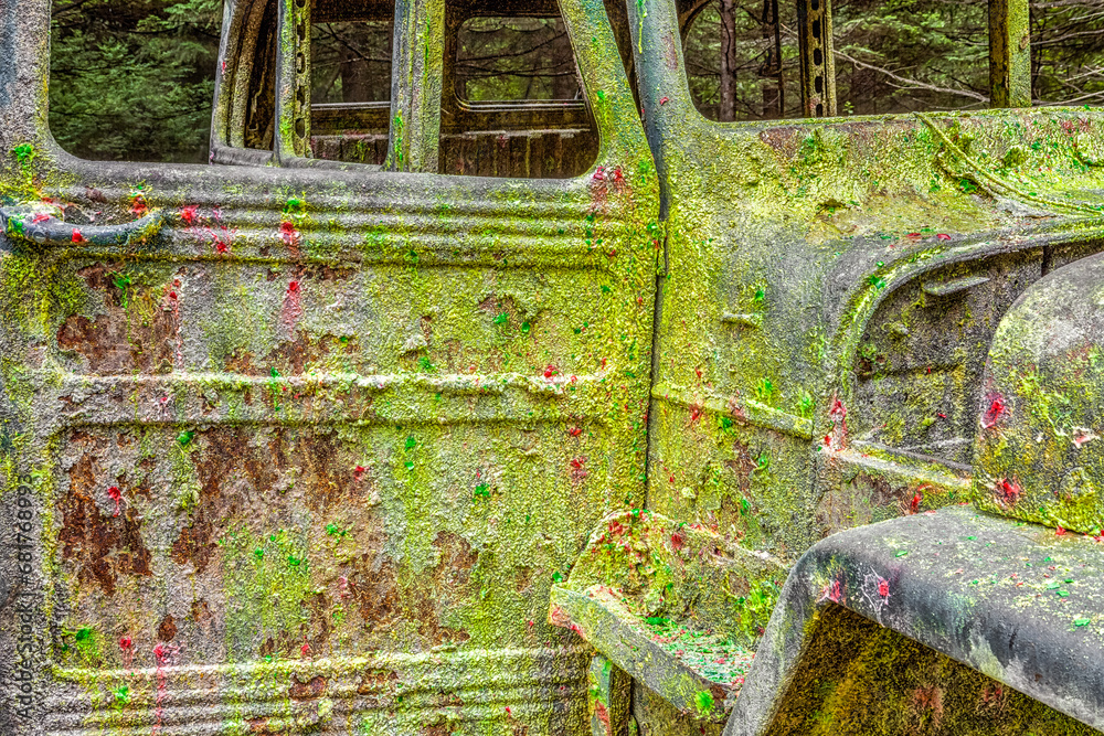 Paint covered car on Paintball Field