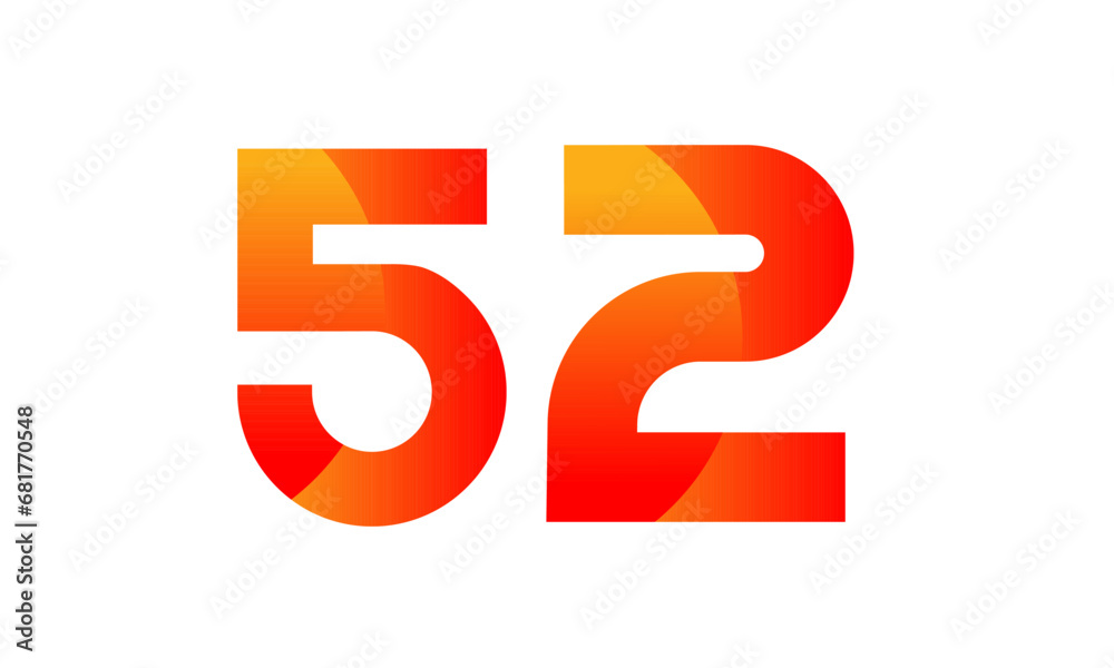 Fototapeta premium Red Orange Number Modern Fresh Logo