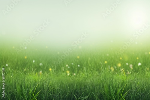 Grass mockup background. Sunny day. Generate Ai