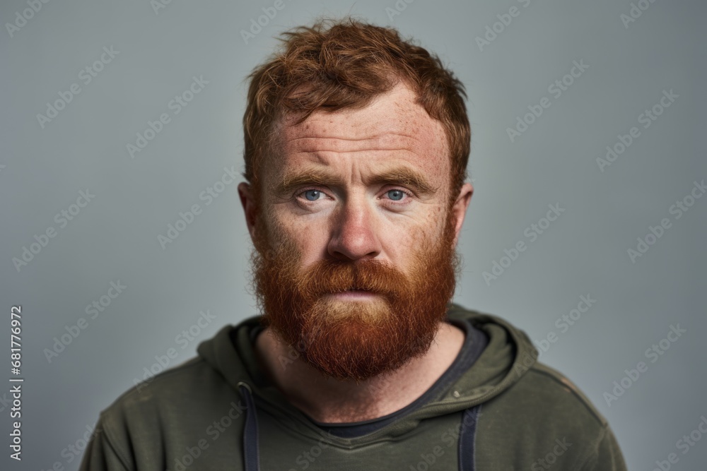 Portrait of a red-bearded man in a sweatshirt. Portrait of a red-bearded man in a sweatshirt.