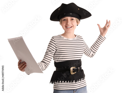 Little actor dressed as pir...