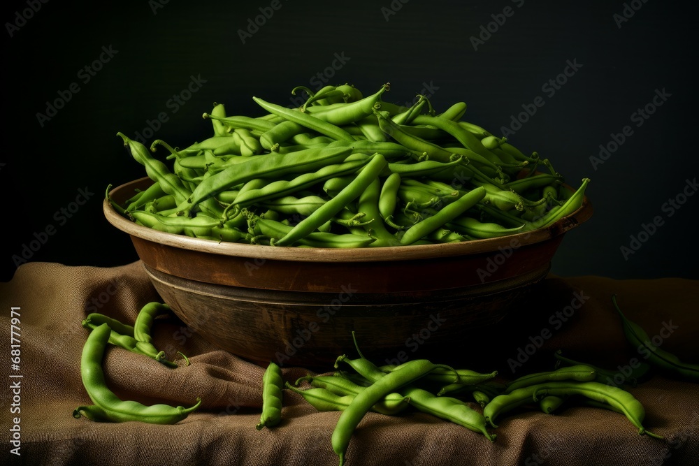 Vibrant Green beans. Healthy food diet. Generate Ai Vibrant Green beans. Healthy food diet. Generate Ai