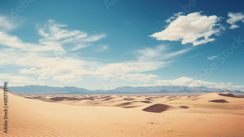 Desert landscape view, desert oasis, vacation travel destinations, summer, sunny