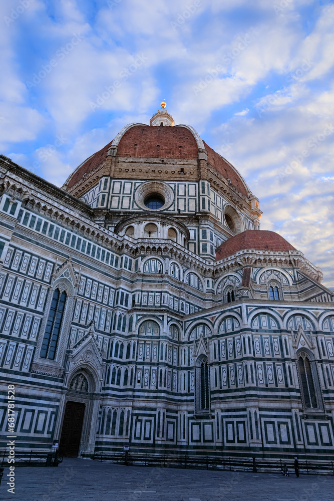 Cathedral of Santa Maria del Fiore in Florence, Italy: detail view of Brunelleschi's Dome.	