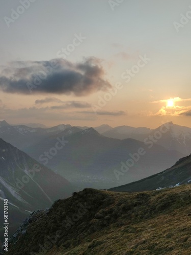 clouds and sunset Oberstdorf Hammerspitze Fiderescharte  photo