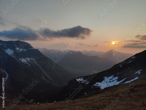 clouds and sunset Oberstdorf Hammerspitze Fiderescharte  photo