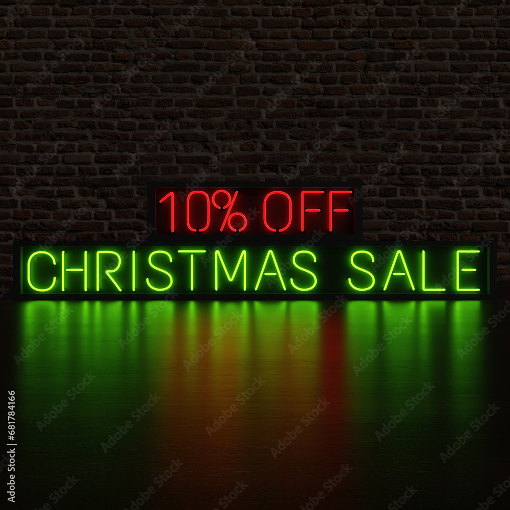 10 Percent Off Christmas Sale With Brick Background