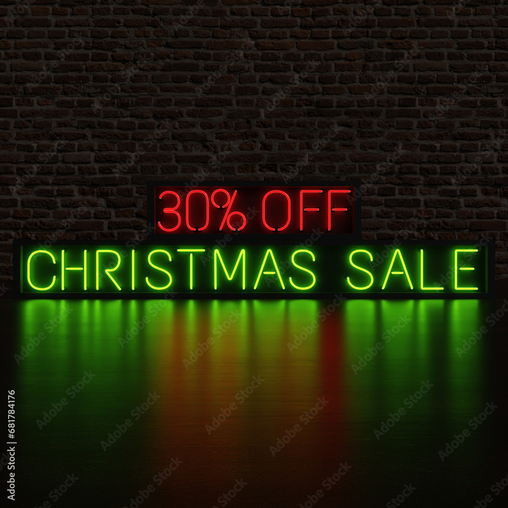 30 Percent Off Christmas Sale With Brick Background