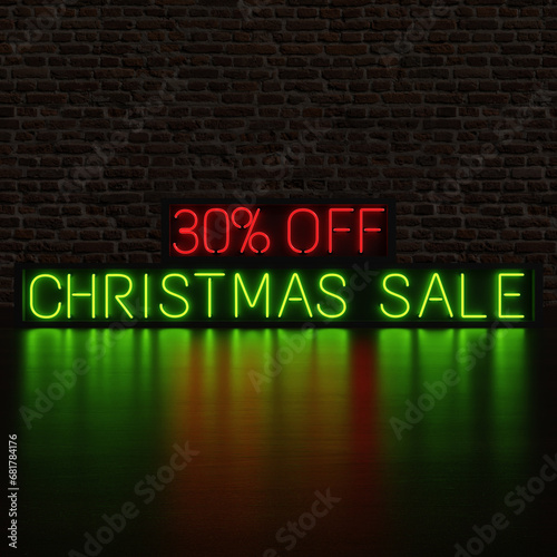 30 Percent Off Christmas Sale With Brick Background