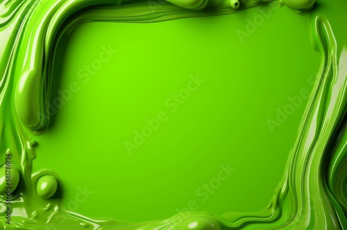 Vivid Green slime mockup. Glue drip. Generate Ai photo