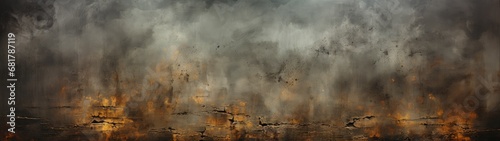 Dramatic and Brooding Abstract Painting of a Desolate Landscape