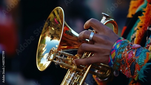 a person playing a trumpet