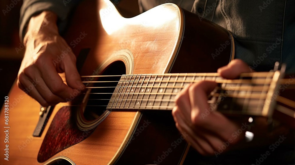 Fototapeta premium a person playing a guitar
