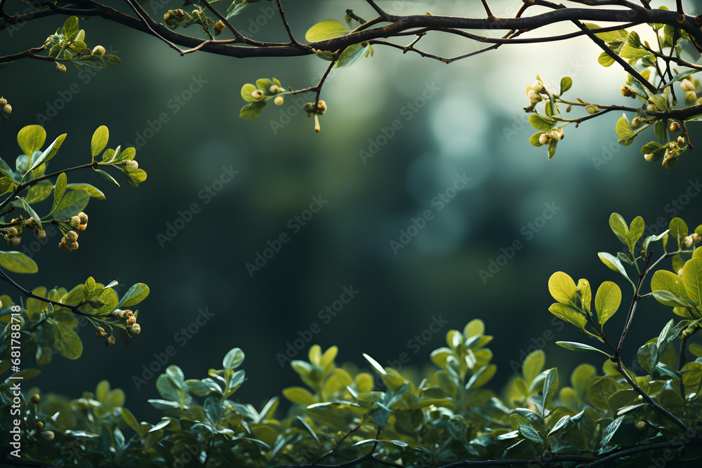 Spring green background with leaves Spring green background with leaves