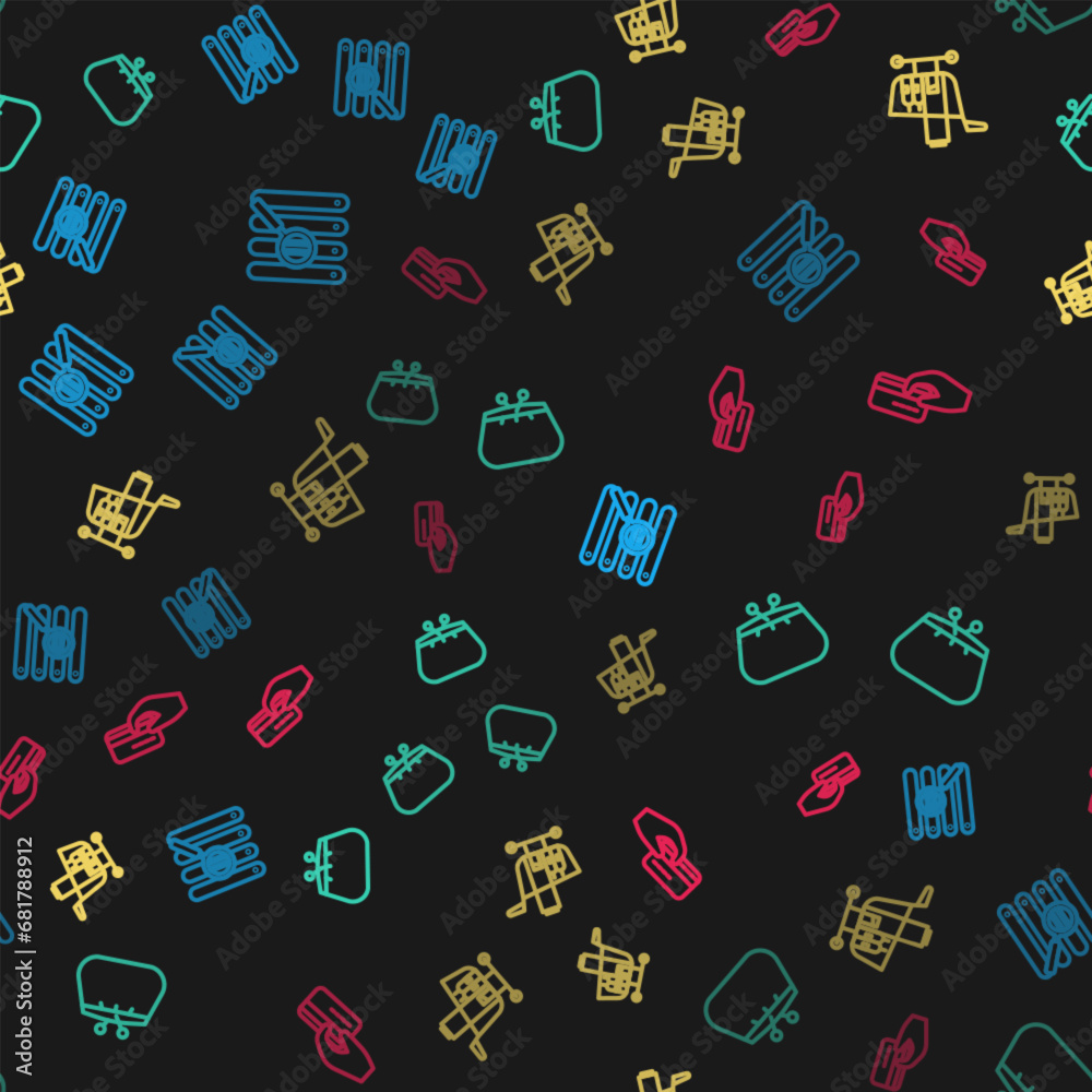 Set line Search in a browser window, Wallet, Shopping cart and food and Hand holding with credit card on seamless pattern. Vector Set line Search in a browser window, Wallet, Shopping cart and food and Hand holding with credit card on seamless pattern. Vector