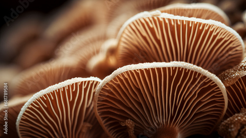 A mushroom with intricate patterns and textures on its cap, AI Generative.