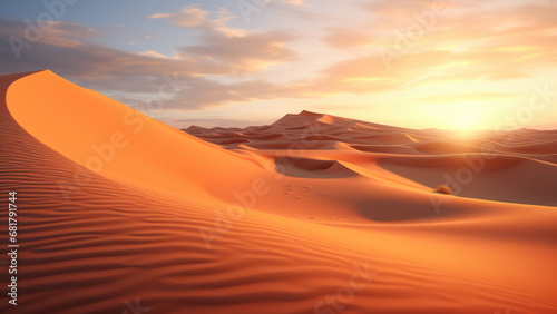 An image of a desert with incredible views under the light of the sun. © WELGOS
