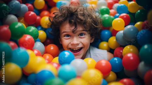 Child with colored balls