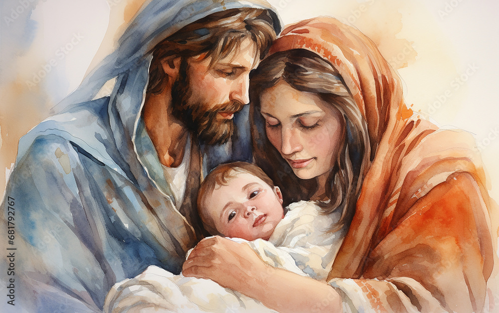Aquarela A Sagrada Fam lia Jesus Maria E Jos Stock Illustration Aquarela A Sagrada Fam lia Jesus Maria E Jos Stock Illustration