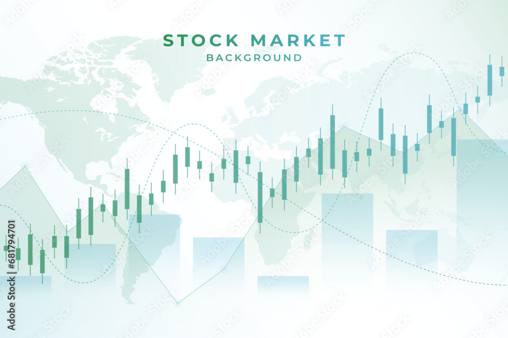 Candle stick graph chart of stock market on white background. Vector illustration