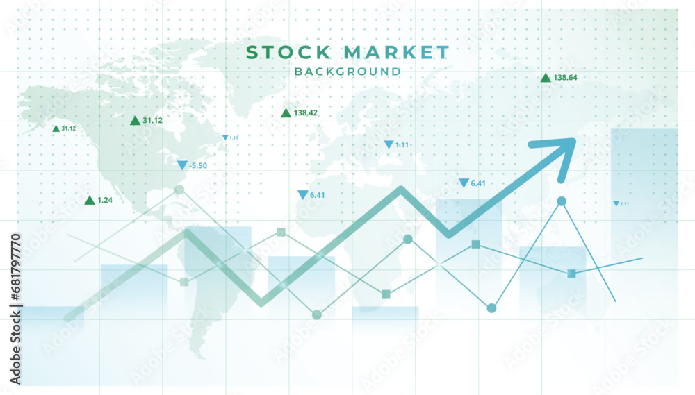 Candle stick graph chart of stock market on white background. Vector illustration