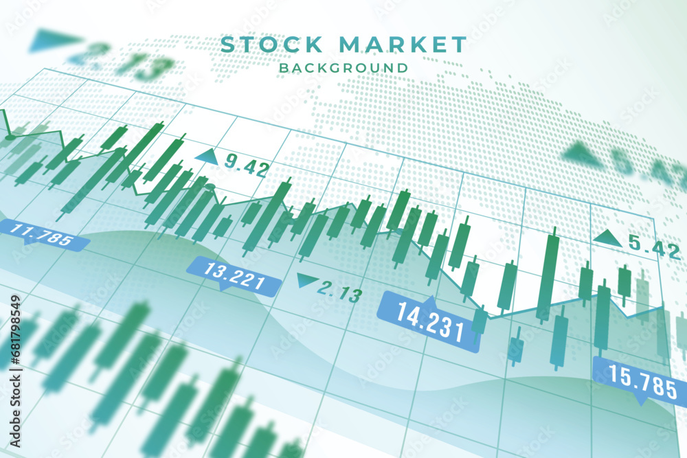 Candle stick graph chart of stock market on white background. Vector illustration