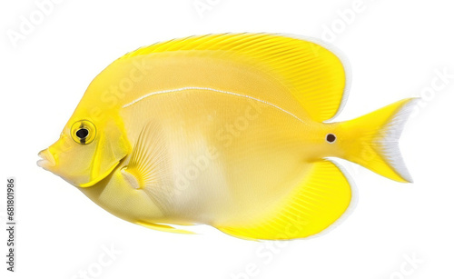 Tropical Yellow Fish, Isolated On A White Background, generative ai