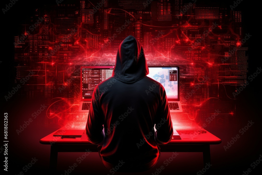 Dark Hacker mockup background. Coding security. Generate Ai