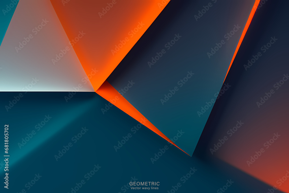 Fototapeta premium Minimal Abstarct Dynamic textured background design in 3D style with orange color. Vector illustration.