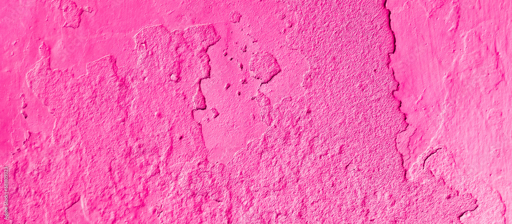 Abstract rough painted banner. Pink painted cement rough wall. Abstract colored wallpaper with copy space. Abstract rough painted banner. Pink painted cement rough wall. Abstract colored wallpaper with copy space.