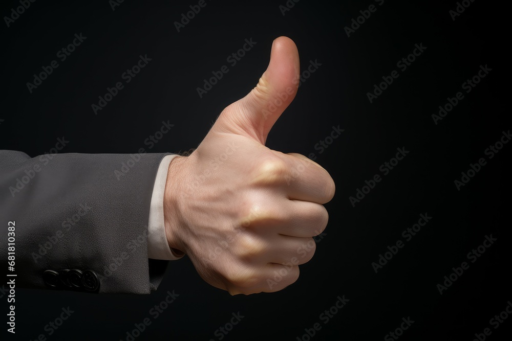 Symbolic Thumb up hand city. Adult person. Generate ai Symbolic Thumb up hand city. Adult person. Generate ai