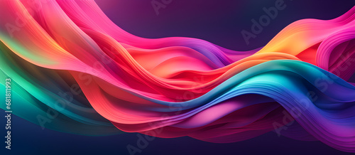 Neon Colored Waves Digital Wallpaper Background Banner Graphic Design Colorful Gift Card Template