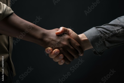 Formal Business trust handshake. Business team. Generate Ai