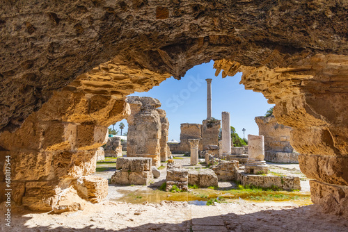 Roman ruins of the Baths of Antoninus in Carthage. photo