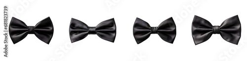 Black bow tie  Hyperrealistic Highly Detailed Isolated On Transparent Background Png File photo
