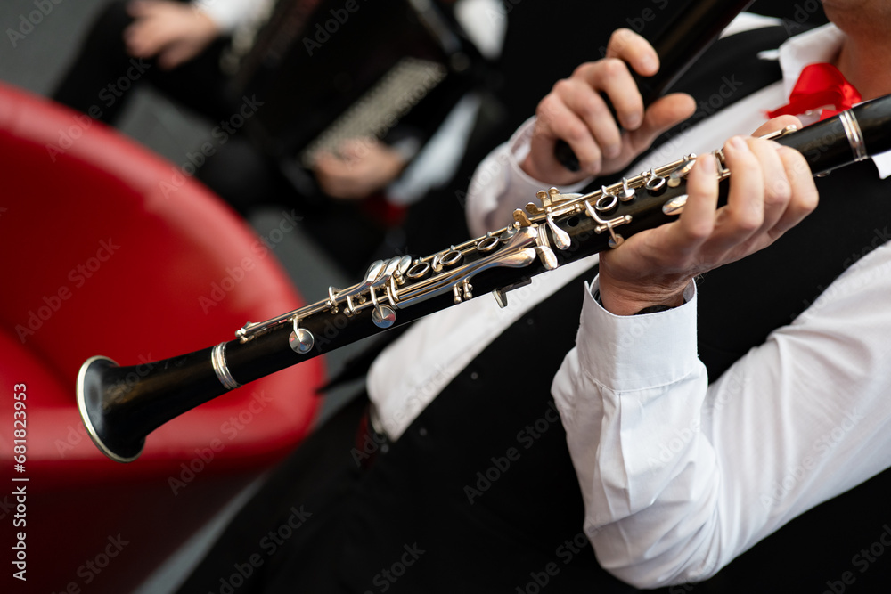 Fototapeta premium person playing the clarinet