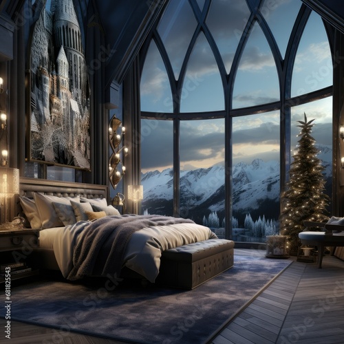 Enchanting Harry Potter-Themed Bedroom: A Magical Floor-to-Ceiling Experience