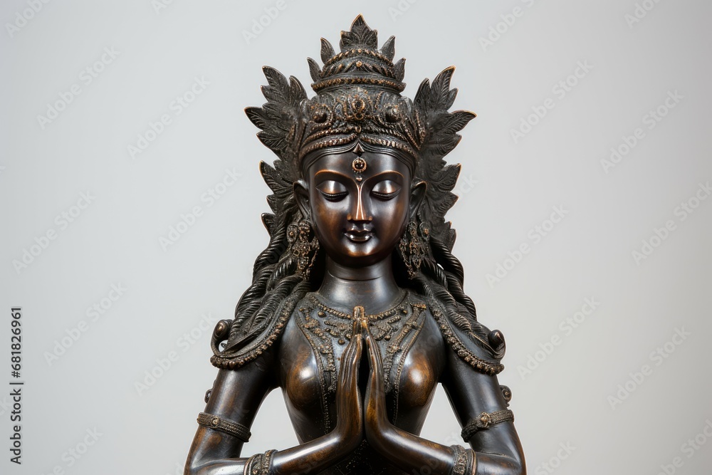 Sculptural Hinduistic female statue. Hindi asia travel. Generate Ai Sculptural Hinduistic female statue. Hindi asia travel. Generate Ai