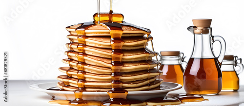 Pancakes with Sirup Background Image Digital Photography Banner Website Poster Gift Card Template