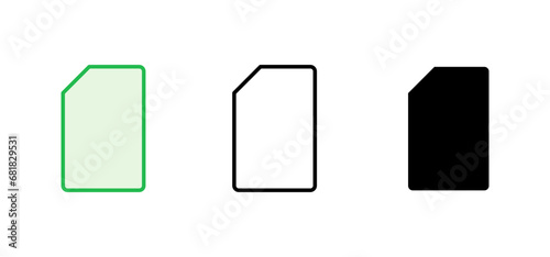 Sim card icon set. dual sim card icon vector