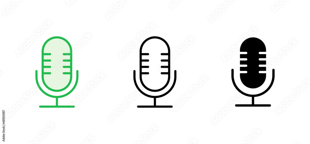 Microphone icon set. karaoke icon vector Microphone icon set. karaoke icon vector