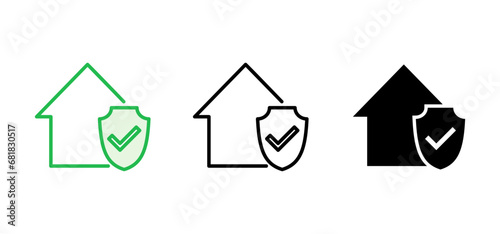 House insurance icon set. house protection icon.