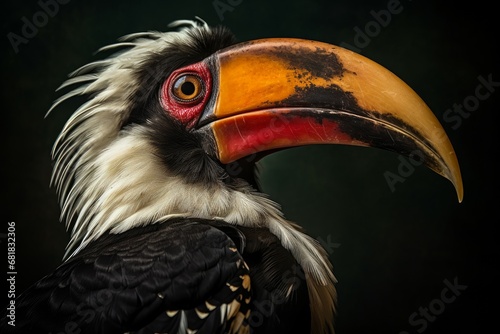 Distinctive Hornbill bird. Sumatra fauna bill. Generate Ai