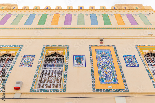 A colorful building in the city of Kairouan. photo