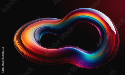 Red Rainbow Liquid Fluid Glass Background Image Abstract Digital Art Website Poster Gift Card Template