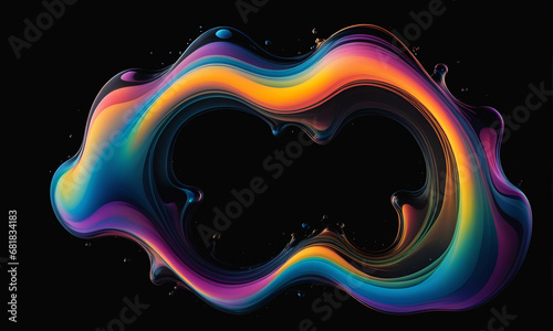Rainbow Liquid Fluid Glass Background Image Abstract Digital Art Website Poster Gift Card Template