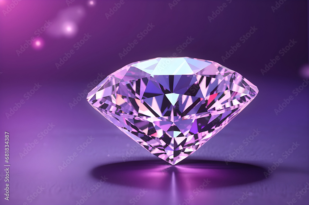 holographic of perfect cut diamond,gradient purple background holographic of perfect cut diamond,gradient purple background