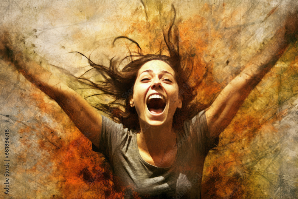 Obraz premium Photo of excited woman
